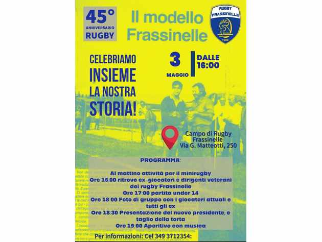 Il Rugby Frassinelle festeggia 45 anni!
